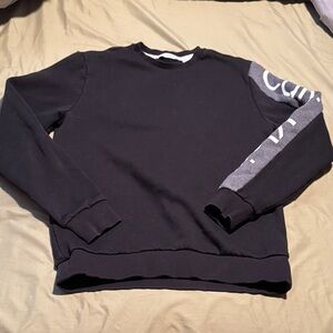Calvin Klein Black and Gray Crewneck Sweater